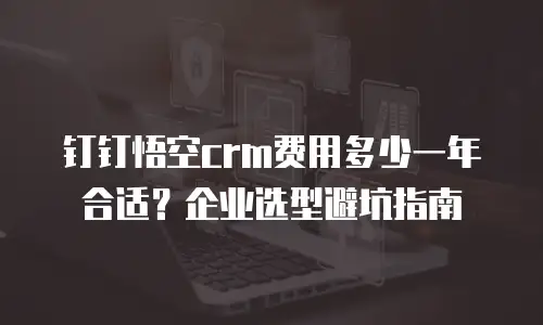 钉钉悟空crm费用多少一年合适？企业选型避坑指南