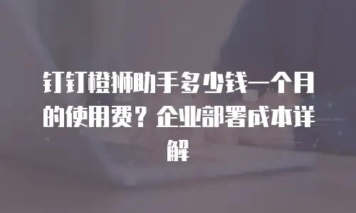 钉钉橙狮助手多少钱一个月的使用费？企业部署成本详解