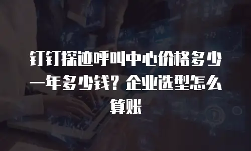 钉钉探迹呼叫中心价格多少一年多少钱？企业选型怎么算账