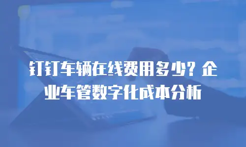 钉钉车辆在线费用多少？企业车管数字化成本分析