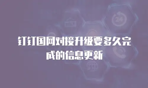 钉钉国网对接升级要多久完成的信息更新