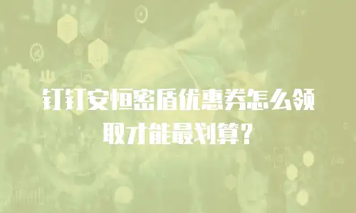 钉钉安恒密盾优惠券怎么领取才能最划算？