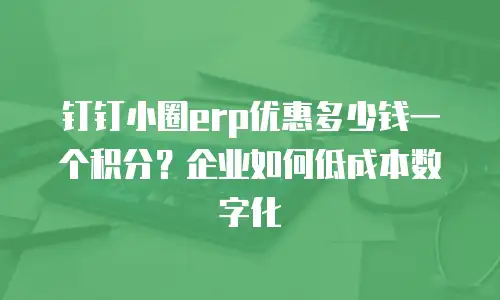 钉钉小圈erp优惠多少钱一个积分？企业如何低成本数字化