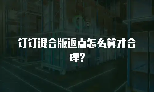 钉钉混合版返点怎么算才合理？