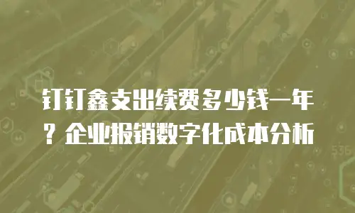 钉钉鑫支出续费多少钱一年？企业报销数字化成本分析