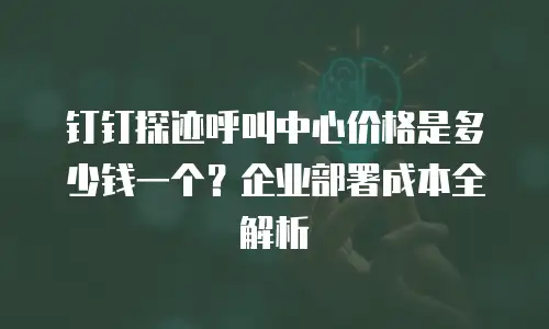 钉钉探迹呼叫中心价格是多少钱一个？企业部署成本全解析