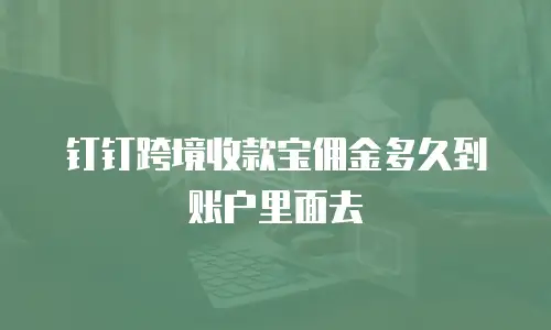 钉钉跨境收款宝佣金多久到账户里面去