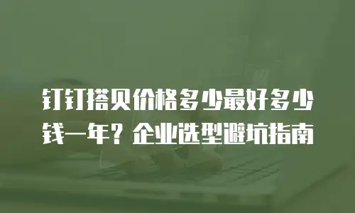 钉钉搭贝价格多少最好多少钱一年？企业选型避坑指南