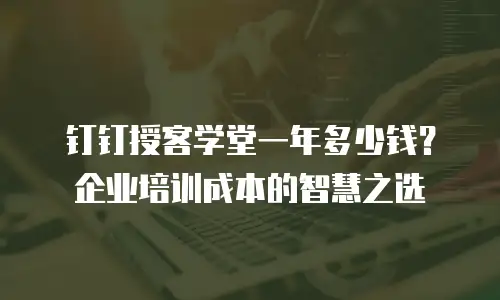 钉钉授客学堂一年多少钱？企业培训成本的智慧之选