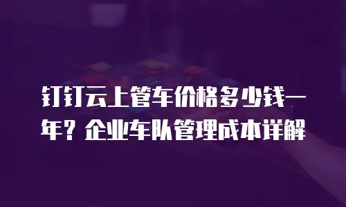 钉钉云上管车价格多少钱一年？企业车队管理成本详解