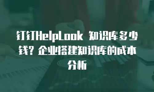钉钉HelpLook 知识库多少钱？企业搭建知识库的成本分析