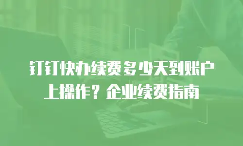 钉钉快办续费多少天到账户上操作？企业续费指南