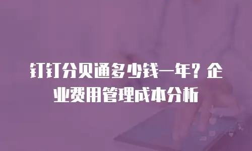钉钉分贝通多少钱一年？企业费用管理成本分析