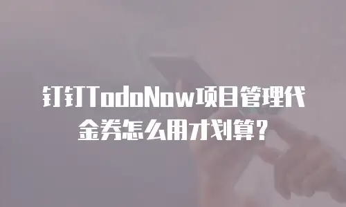 钉钉TodoNow项目管理代金券怎么用才划算？