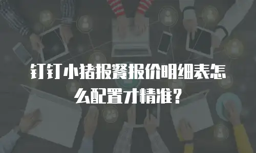钉钉小猪报餐报价明细表怎么配置才精准？
