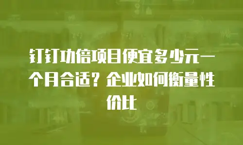 钉钉功倍项目便宜多少元一个月合适？企业如何衡量性价比