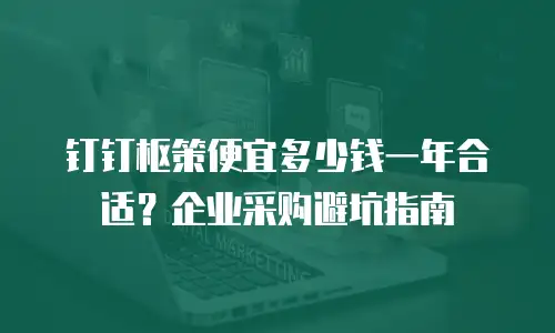 钉钉枢策便宜多少钱一年合适？企业采购避坑指南