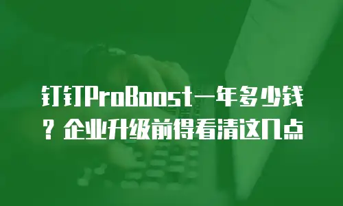 钉钉ProBoost一年多少钱？企业升级前得看清这几点