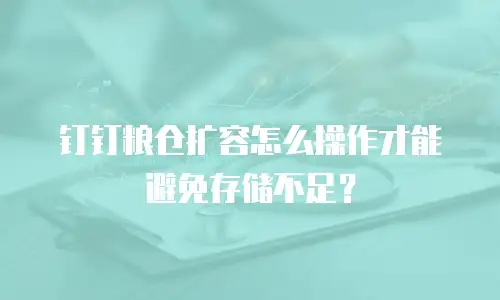钉钉粮仓扩容怎么操作才能避免存储不足？