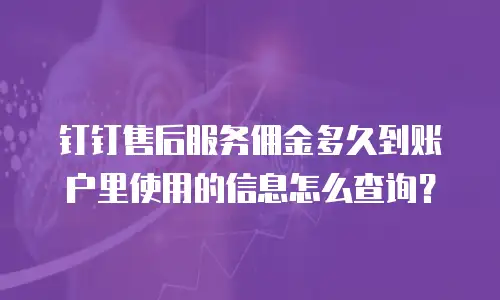 钉钉售后服务佣金多久到账户里使用的信息怎么查询？