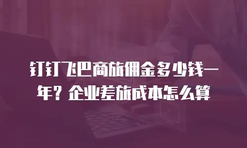 钉钉飞巴商旅佣金多少钱一年？企业差旅成本怎么算