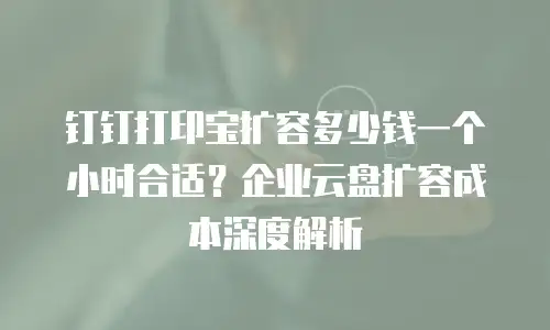 钉钉打印宝扩容多少钱一个小时合适？企业云盘扩容成本深度解析