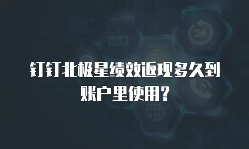钉钉北极星绩效返现多久到账户里使用？