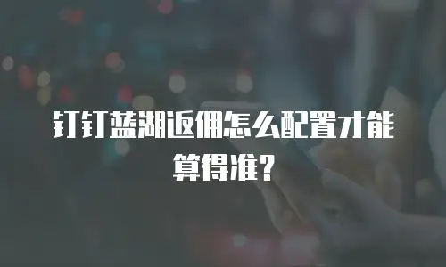 钉钉蓝湖返佣怎么配置才能算得准？