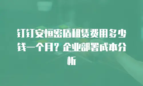 钉钉安恒密盾租赁费用多少钱一个月？企业部署成本分析