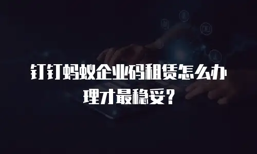 钉钉蚂蚁企业码租赁怎么办理才最稳妥？