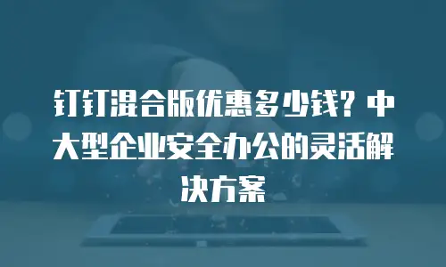 钉钉混合版优惠多少钱？中大型企业安全办公的灵活解决方案