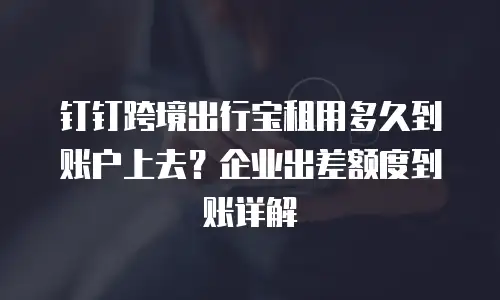 钉钉跨境出行宝租用多久到账户上去？企业出差额度到账详解
