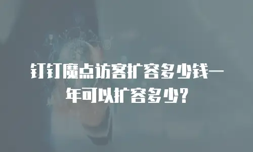 钉钉魔点访客扩容多少钱一年可以扩容多少？
