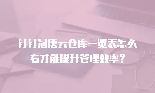 钉钉冠唐云仓库一览表怎么看才能提升管理效率？