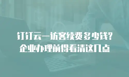 钉钉云一访客续费多少钱？企业办理前得看清这几点