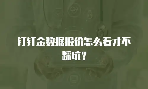 钉钉金数据报价怎么看才不踩坑？