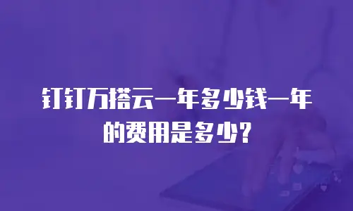 钉钉万搭云一年多少钱一年的费用是多少？