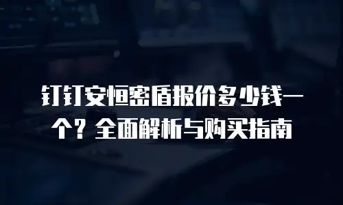 钉钉安恒密盾报价多少钱一个？全面解析与购买指南