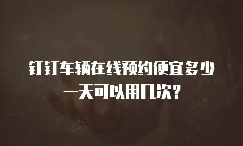 钉钉车辆在线预约便宜多少一天可以用几次？