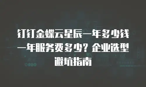 钉钉金蝶云星辰一年多少钱一年服务费多少？企业选型避坑指南