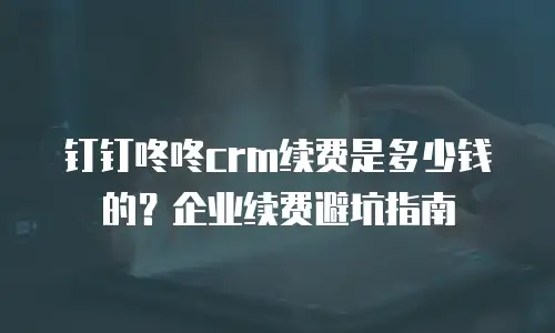 钉钉咚咚crm续费是多少钱的？企业续费避坑指南