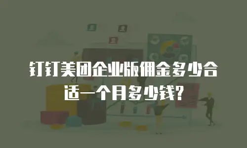 钉钉美团企业版佣金多少合适一个月多少钱？