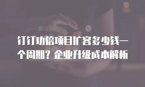 钉钉功倍项目扩容多少钱一个周期？企业升级成本解析