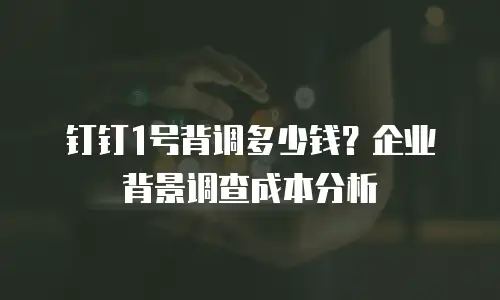 钉钉1号背调多少钱？企业背景调查成本分析