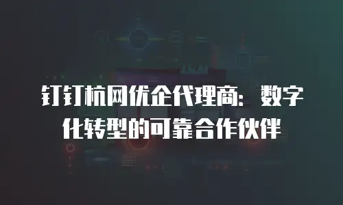 钉钉杭网优企代理商：数字化转型的可靠合作伙伴
