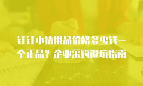 钉钉小猪用品价格多少钱一个正品？企业采购避坑指南