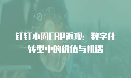 钉钉小圈ERP返现：数字化转型中的价值与机遇