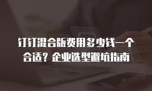 钉钉混合版费用多少钱一个合适？企业选型避坑指南