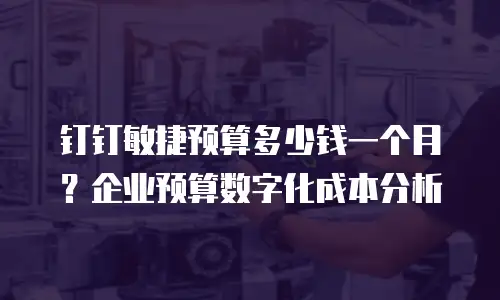 钉钉敏捷预算多少钱一个月？企业预算数字化成本分析