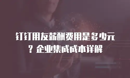 钉钉用友薪酬费用是多少元？企业集成成本详解